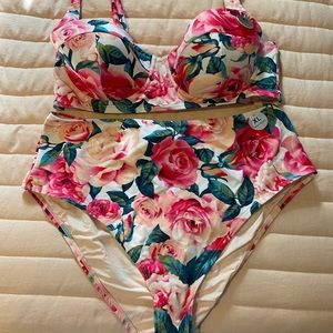 Floral high waisted bikini